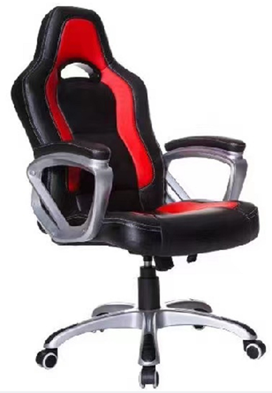 Chaise de jeu Casters en PU 320 mm Base revêtue de poudre 100 mm Ascenseur à gaz peint Mécanisme d'inclinaison en maille rembourrée