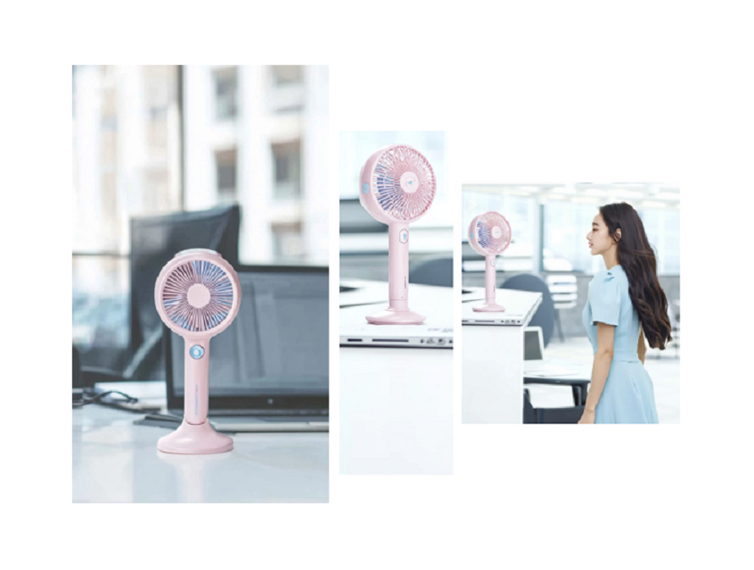 Refroidisseur évaporatif portable, 800mAh, 3 vitesses, 2 modes d'humidité, Blanc/Vert/Rose, 212*100*40mm, idéal pour l'extérieur, les voyages, le bureau