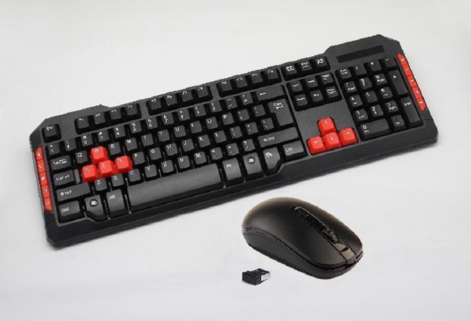 Combos clavier et souris sans fil ETEK 114 touches 2,4 GHz, 5 millions de clics, disposition universelle, prêt à l'emploi pour Windows