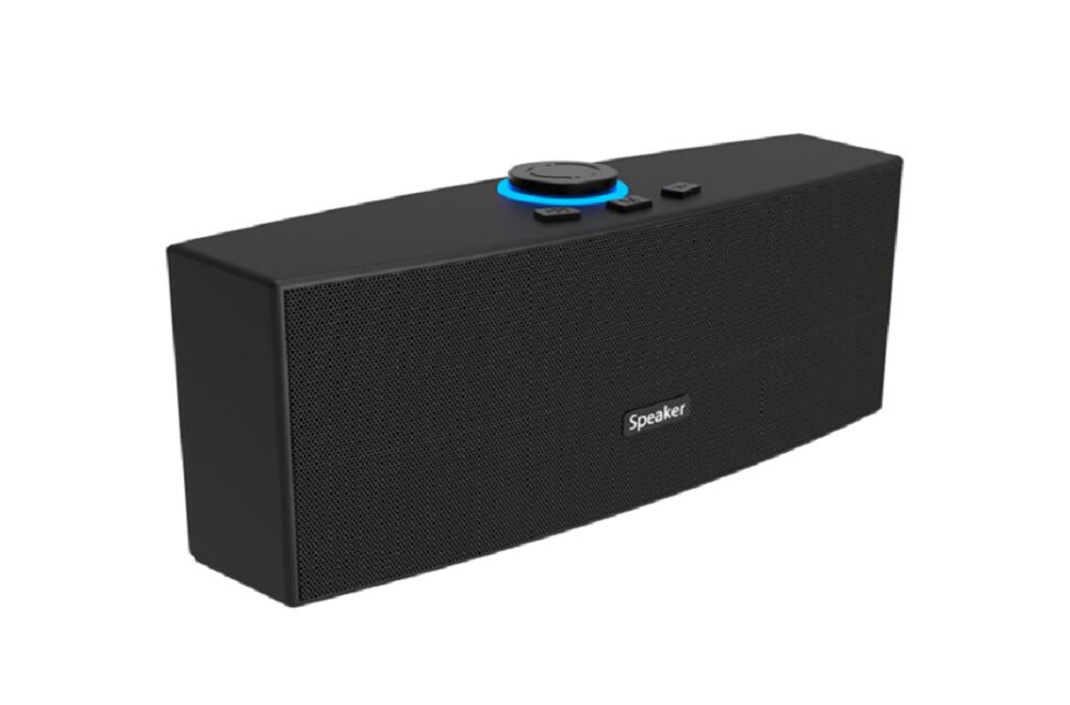 Haut-parleur Bluetooth portable à double pilote, puce JL5.4, ABS + maille de fer, batterie 2400 mAh, multifonction (BT/TF/USB/AUX), bouton lumineux RVB