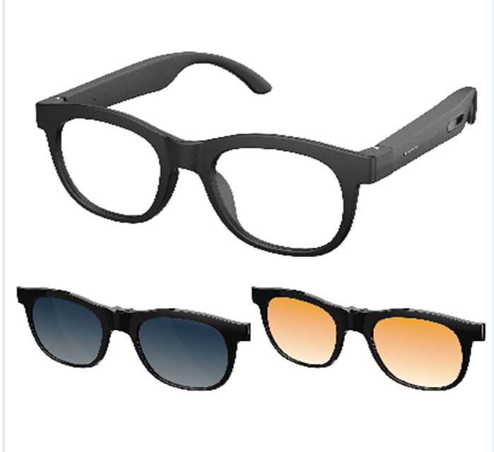 Des lunettes audio intelligentes avec traduction en temps réel et interphone, deux microphones en silicium, charge magnétique, batterie de 80 mAh * 2