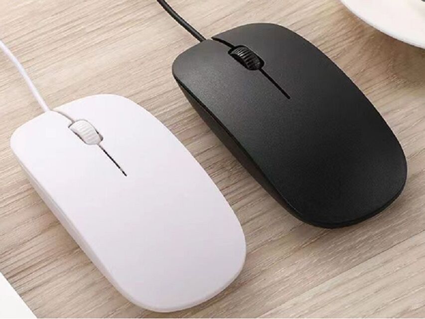 Souris câblée ergonomie ETEK 3D, 1000 DPI, 46 g de poids léger, câble USB 1,2 M, IC 8733, noir/blanc