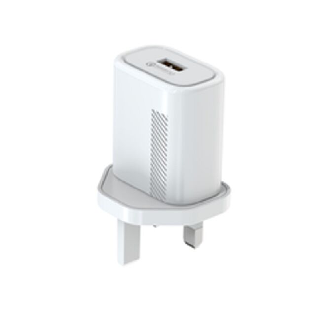 Chargeur murale de 18 W, prise américaine, sortie multi-voltage (5V-12V), compact 62,5*43*27mm, entrée CA 100-240V