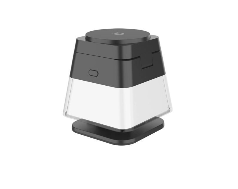 Station de recharge sans fil pliable 3 en 1, pour téléphone, montre, écouteurs, 15W de recharge rapide, lumière RGB, plastique + PC, noir / blanc