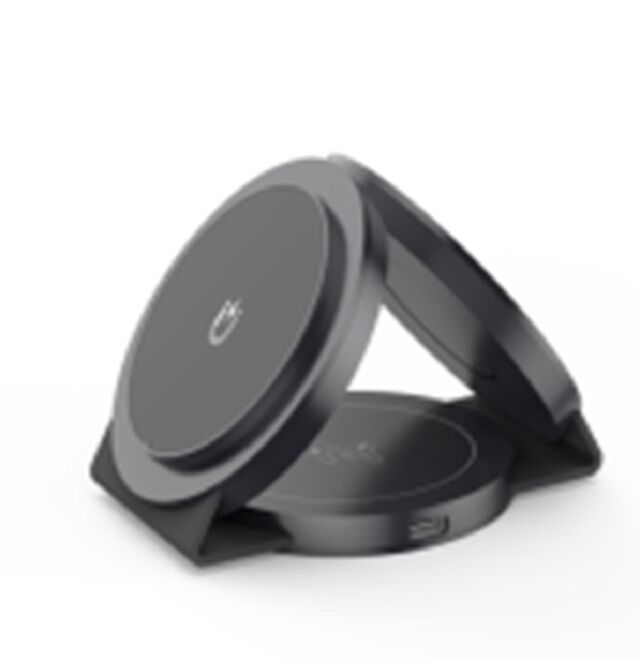 Pad de charge sans fil ultra-mince 3 en 1, pliable et portable, 15 W pour le téléphone / 2.5 W pour la montre / 3 W pour les écouteurs, 4 couleurs, plastique + PC