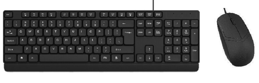 Ensemble clavier et souris filaires, 104 touches étanches, 1200 DPI, Plug-and-Play USB, pour bureaux, écoles