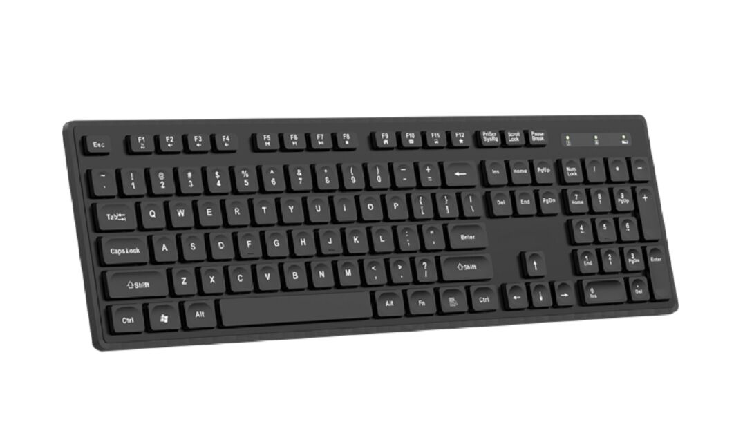 Clavier à membrane de bureau, puce HiTrend, ABS 475, 2.4G, filaire 1,5M en option, Noir/Bleu/Rose