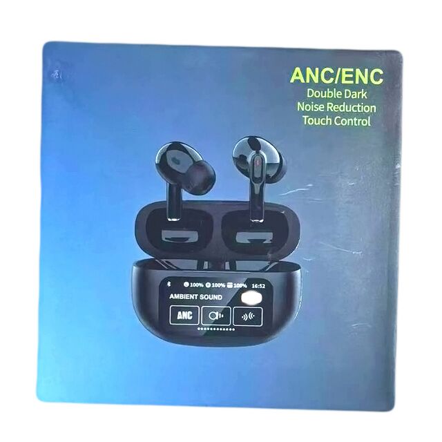 Écouteurs TWS avec étui de chargement 300mAh, écouteurs TWS ANC+ENC, pilote F10, contrôle tactile, mode ambiant, 30+300mAh, Type-C, Noir