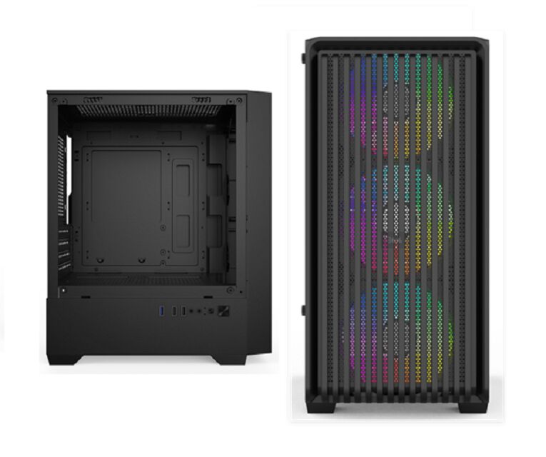 Casse PC à tour moyenne en verre trempé, double verre, refroidissement par eau de 240 mm, M-ATX/ITX