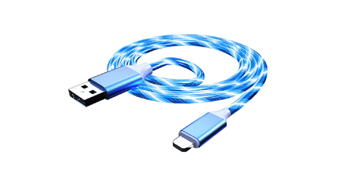 Cable de recharge à lumière LED, 1M, 3,5 mm OD, connecteur en alliage d'aluminium, cuivre composite, lumière RGB colorée, blanc/bleu/rouge/vert