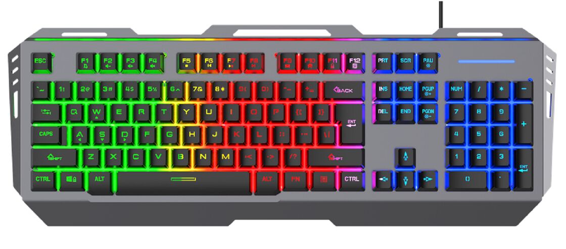 Clavier de jeu câblé en alliage d'aluminium avec redémarrage à 19 touches, rétroéclairage RVB personnalisable à 3 zones