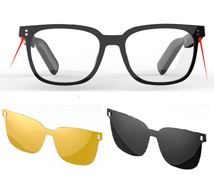 Lunettes de soleil audio Bluetooth, microphone MEMS, de type C, 40g de poids léger