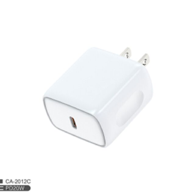 Chargeur USB-C PD de 20 W, prise américaine, entrée globale de 100-240 V, rouge/violet/bleu/blanc
