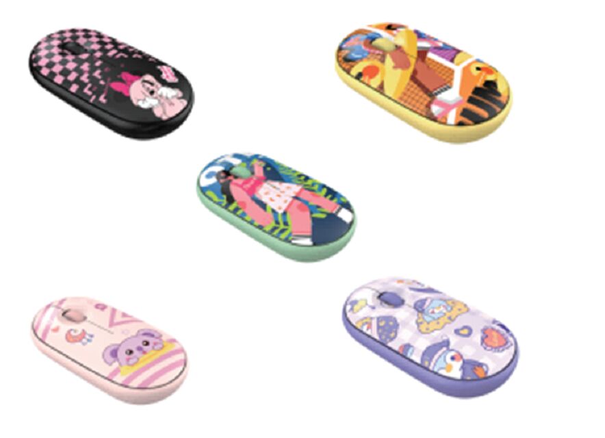 Une souris sans fil en double mode.2.4G+BT, 1200DPI, 5 couleurs, batterie AA