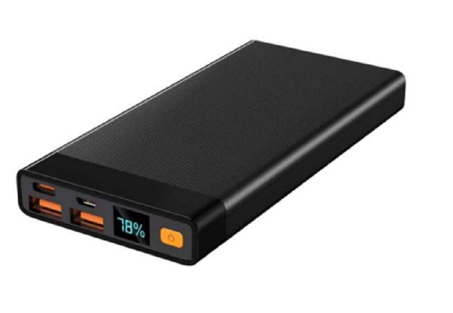 10000mAh Slim Power Bank,PD 22.5W,Type-C et USB-A, noir et blanc