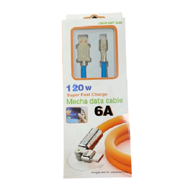 Cable de charge rapide, 4 cœurs, rotatif, lumière LED, 8 couleurs, 1-2M