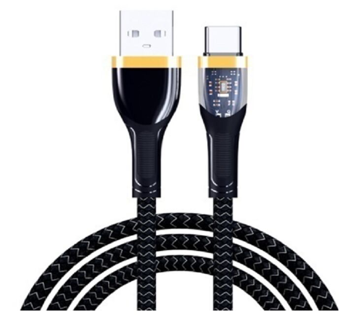 Cable de charge rapide tressé à 4 cœurs, USB-A à type-C, nylon à 24 brins, coque en aluminium