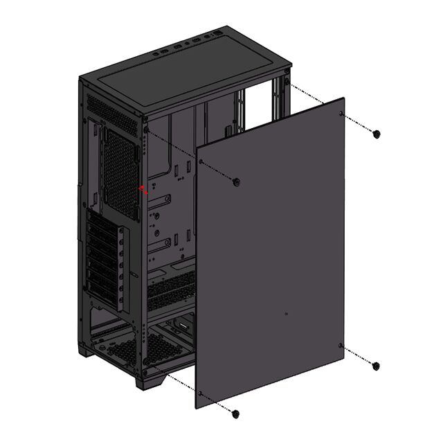 Boîtier PC Gaming ATX, Côté Verre Trempé, Double HDD/SSD, Support Multi-Ventilateurs