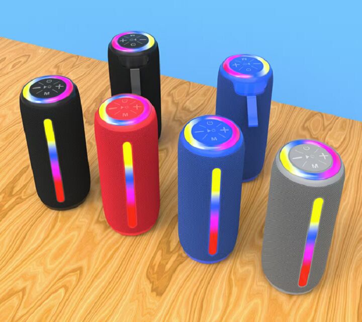 Enceinte Bluetooth d'extérieur, 5W*2, haut-parleurs de 57 mm, 1200 mAh, Multi-Play (BT/AUX/TF/USB)