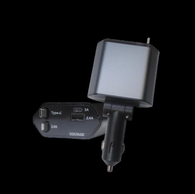 Chargeur de voiture en alliage d'aluminium 100W avec PD 66W, USB-A et Lightning, pour appareils Apple/Android