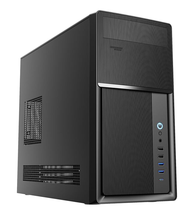 Étiquette de la tour, micro-ATX/mini-ITX, 1x5,25 pouces, EMI demi-peinture, noir