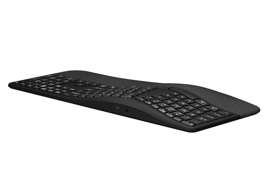Clavier ergonomie à ciseaux en double mode avec repos du poignet, frappe silencieuse