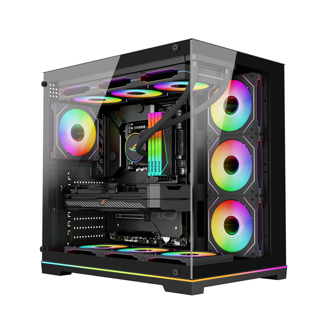 Étui PC ATX à tour complète avec verre trempé, refroidissement à l'eau de 360 mm et support VGA de 380 mm