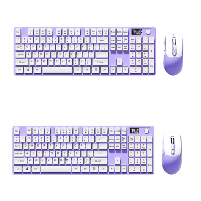 Combo rechargeable en double mode, 50 M touches + souris à 7 touches, charge rapide de type C