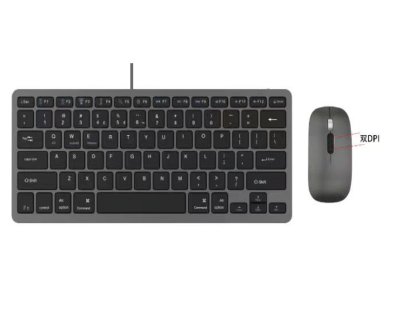 Combo en double mode, à 78 touches + souris à rouleaux, rechargeable de type C