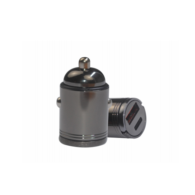 Mini chargeur de voiture en alliage 20W USB-A+C double port PD/QC Charge rapide