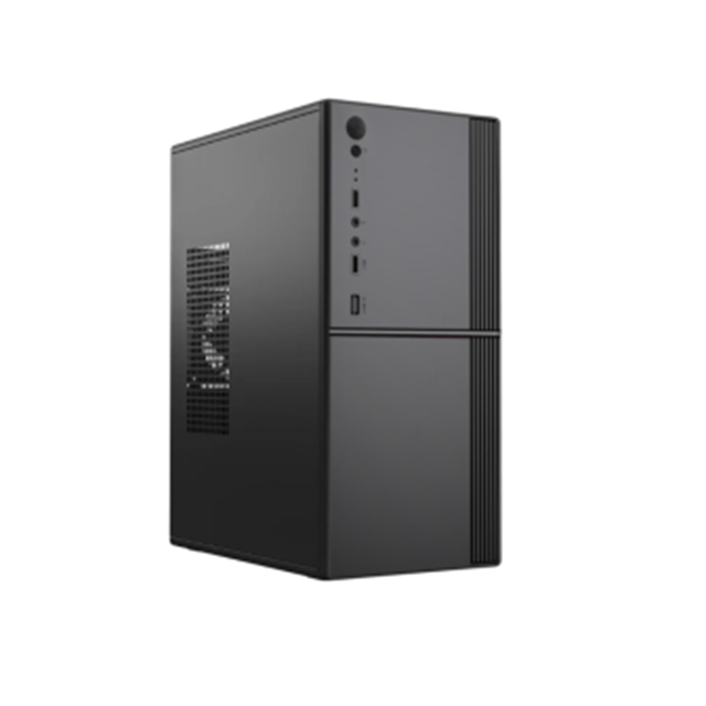 Étui ATX compact de 0,33 mm SPCC, ventilateur avant de 12 cm, double USB + audio, support M-ATX, 260 * 160 * 350 mm