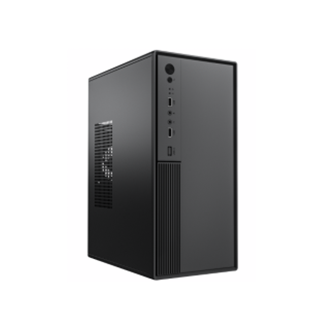 Étui ATX compact de 0,33 mm SPCC, ventilateur avant de 12 cm, double USB + audio, support M-ATX, 260 * 160 * 350 mm