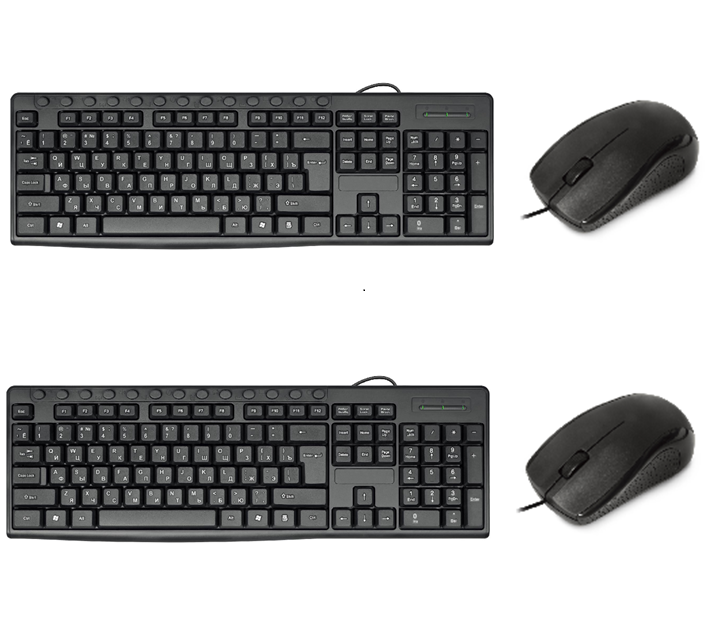 Clavier multimédia étanche à l'eau câblé et jeu de souris 104-clé + 13 touches rapides / 1200 DPI HIPS personnalisable