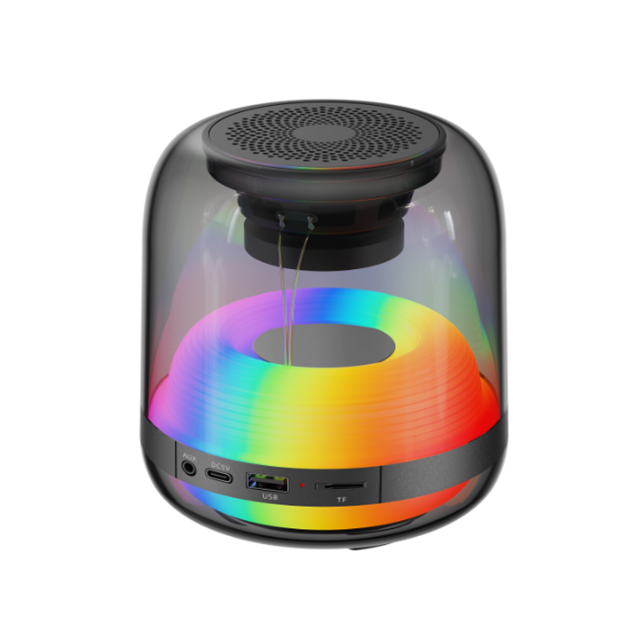 Bluetooth 5.4 haut-parleur portable 5W pleine portée + lumière RVB TF/USB/AUX Quad-Mode
