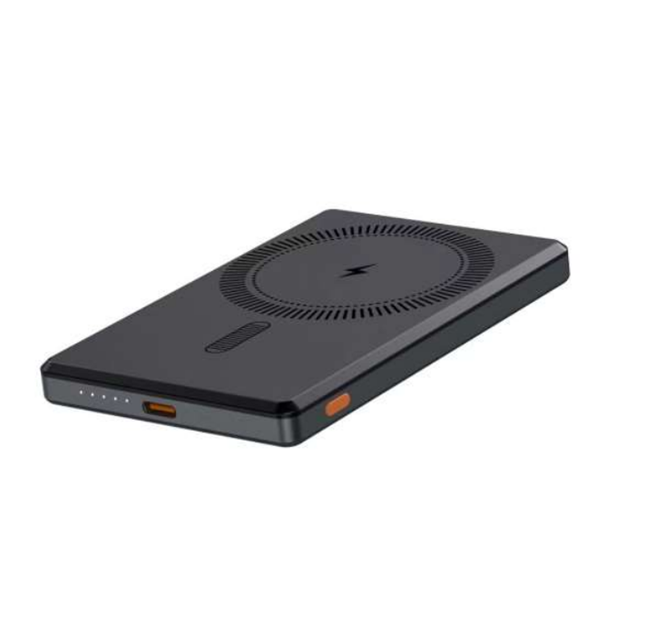 5000 mAh de puissance magnétique sans fil, 20W bidirectionnel de type C, polymère de grade A 9,5 mm ultra-mince, métal de canon