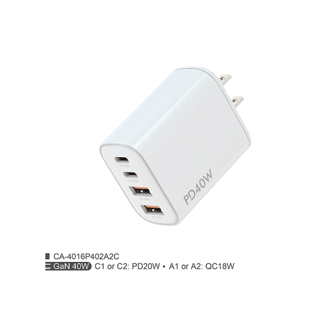 40W PD + QC double chargeur rapide, prise pliable américaine, sortie multi-voltage 5V3A / 9V2A / 12V1.67A, boîte couleur compatible iPhone / Android