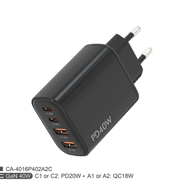 40W PD + QC double chargeur rapide, prise pliable américaine, sortie multi-voltage 5V3A / 9V2A / 12V1.67A, boîte couleur compatible iPhone / Android