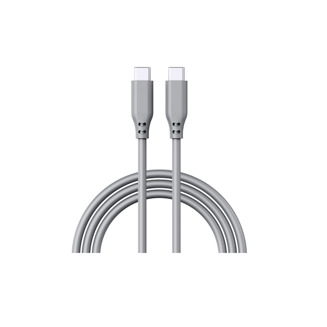 Cable de charge rapide USB-C à C en silicone de 100 W, 5A/20V PD3.0 + 480 Mbps de synchronisation de données, câble à touche douce de 1 m (blanc / gris / orange)