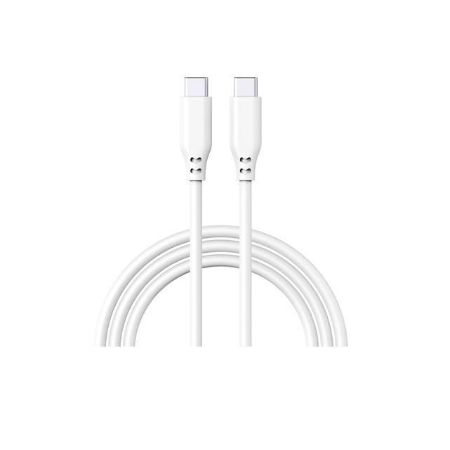 Cable de charge rapide USB-C à C en silicone de 100 W, 5A/20V PD3.0 + 480 Mbps de synchronisation de données, câble à touche douce de 1 m (blanc / gris / orange)