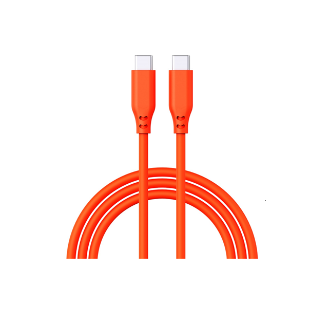 Cable de charge rapide USB-C à C en silicone de 100 W, 5A/20V PD3.0 + 480 Mbps de synchronisation de données, câble à touche douce de 1 m (blanc / gris / orange)