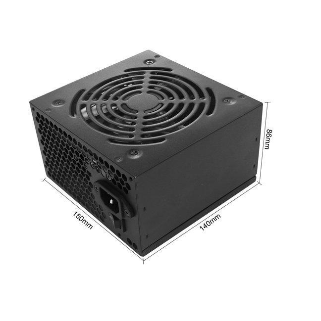 400W ATX PC de bureau alimentation électrique, 100-240V large portée, ventilateur silencieux de 12 cm, câbles plats noirs, paquet de masse