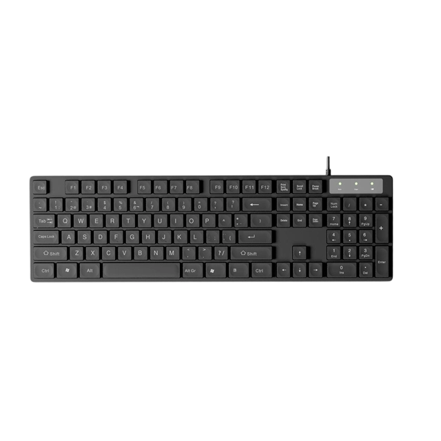 Clavier de bureau câblé à 104 touches, ABS résistant aux déversements et à la chaleur, mise en page multilingue, clavier USB plug-and-play grande taille
