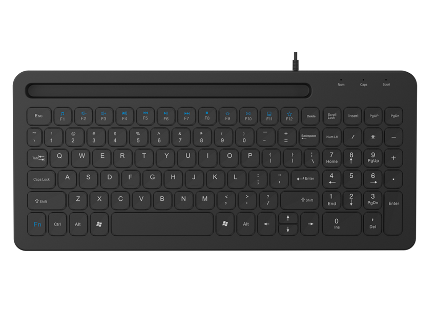 Clavier de bureau filaire à ciseaux, résistant aux éclaboussures, câble de 1,3 m, USB Plug & Play, léger et silencieux de 289 g