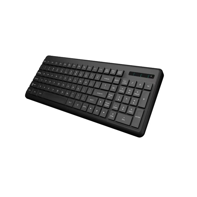 Clavier sans fil rechargeable 2.4G Bluetooth 89 touches étanche ABS Type-C 500mAh Noir multilingue