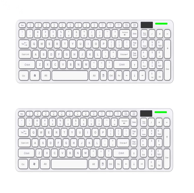 Clavier sans fil rechargeable 2.4G/BT, 101 touches, Type-C, 50 millions de frappes