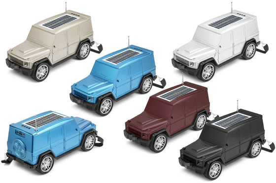 Le haut-parleur Bluetooth classique en forme de voiture combine une lampe de poche solaire et des fonctions radio pour les voyages à domicile en plein air