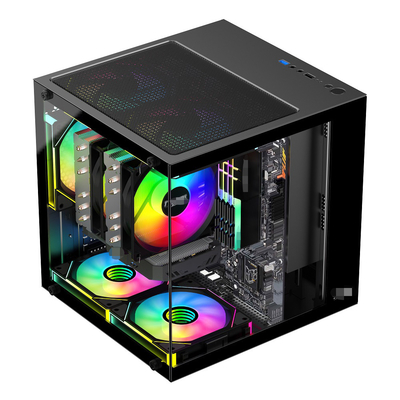 MATX/ITX Casse PC Prend en charge les cartes graphiques jusqu'à 320 mm CPU refroidisseurs jusqu'à 165 mm 1 HDD 2 SSDs 3 X 12CM Ventilateurs pour de l'argent