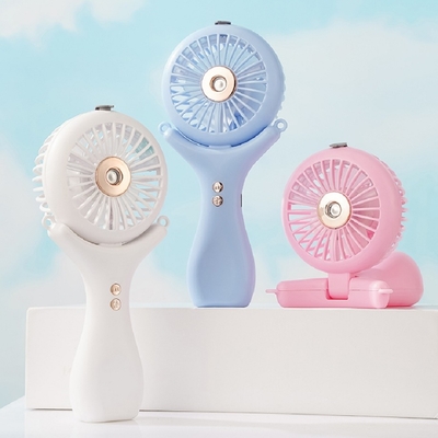 Batterie de 500 mAh 2 heures de charge 3 vitesses de vent 148g Poids léger Halterneck Bureau Portable 3 en 1 Nano Spray Fan