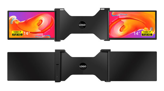 Deux moniteurs d'ordinateur portable panoramique de 14 pouces Trois écrans avec un écran mince de 25,3 mm Full HD IPS 16/9 aspect ratio