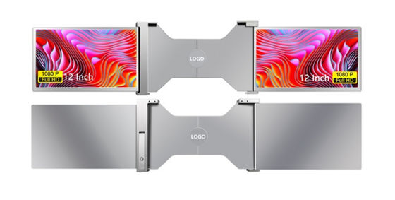 2 X 12 pouces FHD IPS Écrans 1920 X 1080 16 / 9 Ultra-légère conception 1,1 kg par écran 25,3 mm Épaisseur HDR Prise en charge de 12 langues OSD